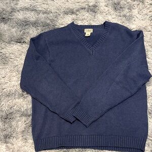 L.L. Bean Navy V-Neck Sweater
